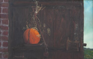 Malerei mit dem Titel "The barn" von Darko Gavrilovic, Original-Kunstwerk, Öl