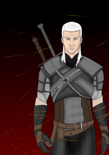 Digital Arts titled "Geralt of Rivia" by Dark Phant0m'S Artz, Original Artwork, Digital Painting