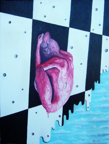 Painting titled "WOMAN'S HEART" by Darkpumart, Original Artwork, Oil