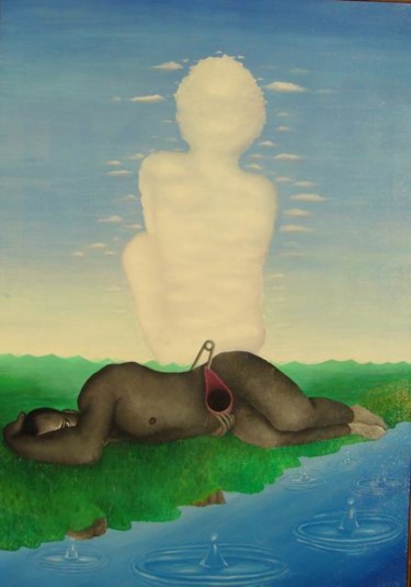 Pittura intitolato "il solito buco nell…" da Darkpumart, Opera d'arte originale, Olio