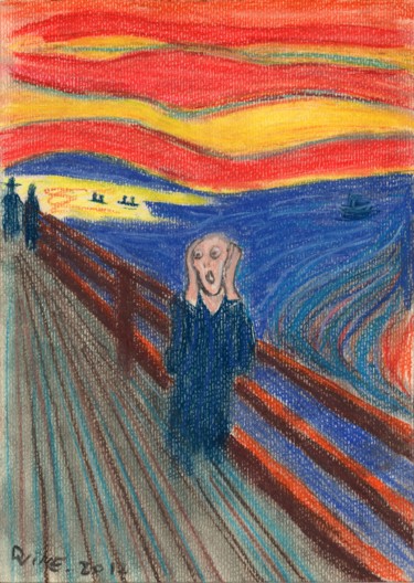 Drawing titled "Edvard Munch The Sc…" by Darkvine, Original Artwork, Charcoal