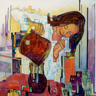 Peinture intitulée "le coulis de fruits…" par Darnal, Œuvre d'art originale, Huile