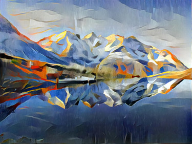 Arts numériques intitulée "Mont-blanc depuis l…" par Darnal, Œuvre d'art originale, Autre