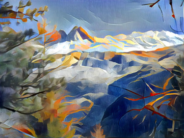 Digitale Kunst mit dem Titel "Glacier du Tour" von Darnal, Original-Kunstwerk, Andere