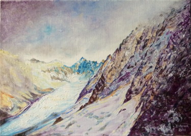 Peinture intitulée "naissance du glacie…" par Darnal, Œuvre d'art originale, Huile