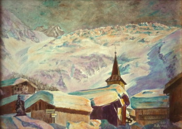 Painting titled "Vivre sous le glaci…" by Darnal, Original Artwork, Oil