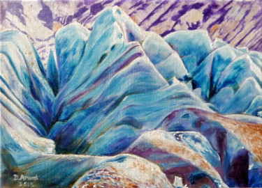 Painting titled "incredible-blue" by Darnal, Original Artwork, Oil