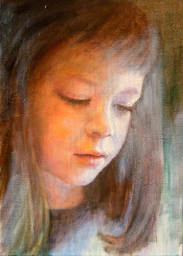 Painting titled "Chloé inachevée" by Darnal, Original Artwork, Oil