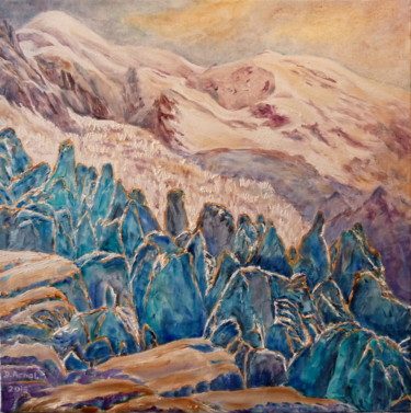 Malerei mit dem Titel "Séracs et Mont-Blanc" von Darnal, Original-Kunstwerk, Öl