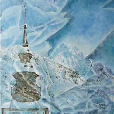 Painting titled "à travers la glace" by Darnal, Original Artwork, Oil