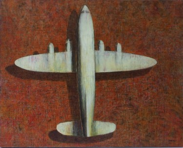 Peinture intitulée "avion" par Alain Darriet, Œuvre d'art originale, Huile