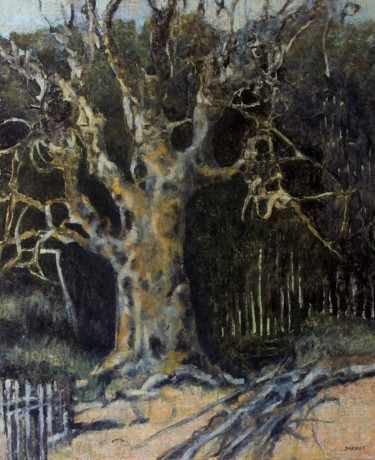 Peinture intitulée "le vieil arbre" par Alain Darriet, Œuvre d'art originale, Encre