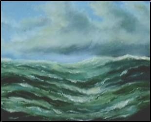 Peinture intitulée "Creux de vague de l…" par Gisèle Darrieux-Boblin, Œuvre d'art originale, Huile