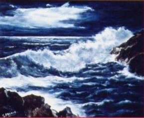 Painting titled "Nuit d'orage" by Gisèle Darrieux-Boblin, Original Artwork, Oil