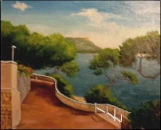 Painting titled "Promenade Rouvier (…" by Gisèle Darrieux-Boblin, Original Artwork, Oil