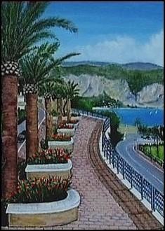 Painting titled "Promenade Séméria" by Gisèle Darrieux-Boblin, Original Artwork, Oil