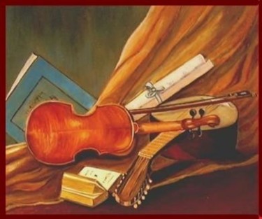Peinture intitulée "nature à la musique…" par Gisèle Darrieux-Boblin, Œuvre d'art originale, Huile