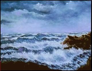 Peinture intitulée "tempête" par Gisèle Darrieux-Boblin, Œuvre d'art originale, Huile