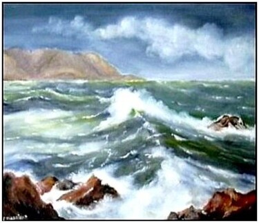 Peinture intitulée "effets de vague" par Gisèle Darrieux-Boblin, Œuvre d'art originale