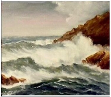Painting titled "marine de Bret" by Gisèle Darrieux-Boblin, Original Artwork