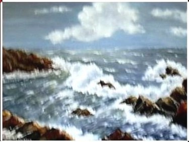 Painting titled "Phare d'Ouessant" by Gisèle Darrieux-Boblin, Original Artwork