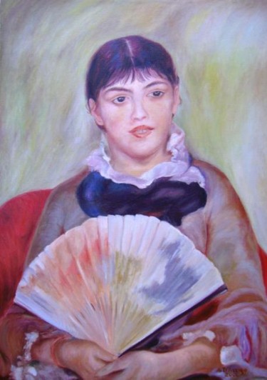 Pittura intitolato "Renoir:"Fanciulla c…" da Angelo Darrigo, Opera d'arte originale