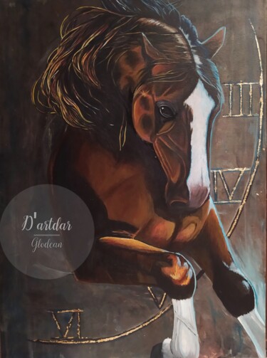 Painting titled "Run Horse" by Glodean Dimblon, Original Artwork, Acrylic