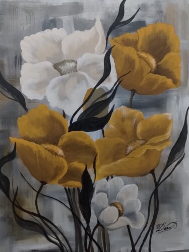 绘画 标题为“Flores amarelas e b…” 由Darci Alves, 原创艺术品, 丙烯