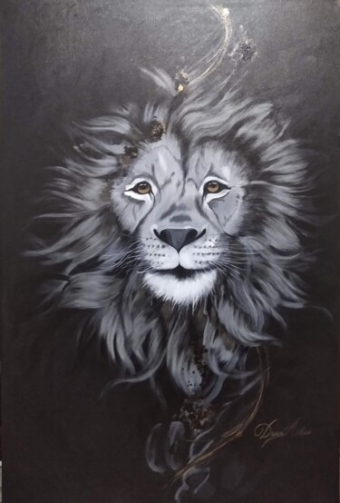 Pintura intitulada "Leão de Judá" por Darci Alves, Obras de arte originais, Acrílico
