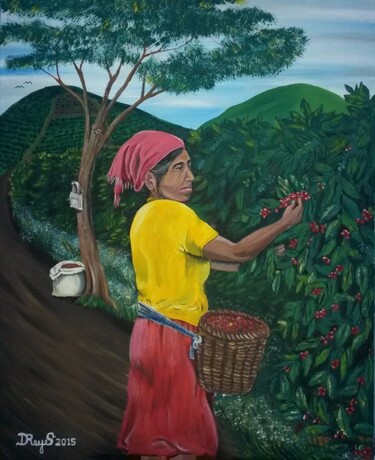 Painting titled "Santa Bárbara, Cort…" by Darwin Reyes El Pato, Original Artwork, Acrylic