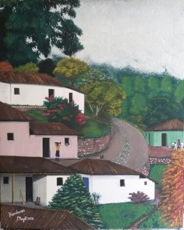 "Pueblos de Honduras…" başlıklı Tablo Darwin Reyes El Pato tarafından, Orijinal sanat, Akrilik