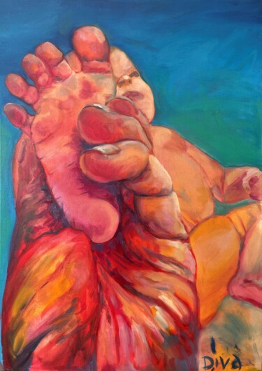 Картина под названием "Daughter's heel" - Darya Ivashkina (DIVA), Подлинное произведение искусства, Масло