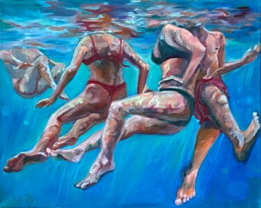 Painting titled "Underwater" by Darya Ivashkina (DIVA), Original Artwork, Oil