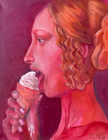 Картина под названием "Ice cream cone" - Darya Ivashkina (DIVA), Подлинное произведение искусства, Масло