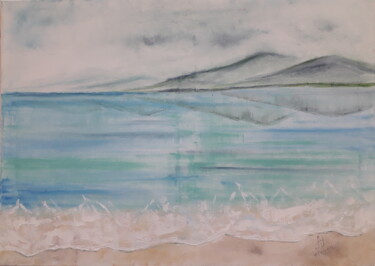 Картина под названием "море после дождя" - Darya Lazko, Подлинное произведение искусства, Масло Установлен на Деревянная рам…