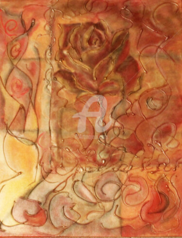 Pintura intitulada "goldenrose" por Darya Versal, Obras de arte originais, Acrílico