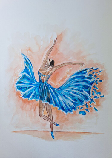 Dessin intitulée "Inspiration. Baller…" par Darya Moisseyeva, Œuvre d'art originale, Aquarelle