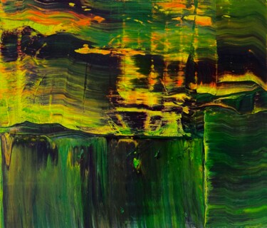 Картина под названием "the forest lake" - Darya Nakvakina, Подлинное произведение искусства, Акрил Установлен на Деревянная…