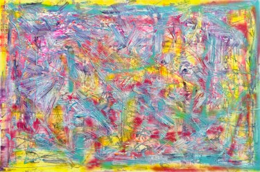 Картина под названием "the map of flowerin…" - Darya Nakvakina, Подлинное произведение искусства, Акрил Установлен на Деревя…