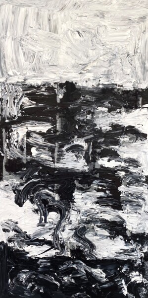 Картина под названием "river of sence" - Darya Nakvakina, Подлинное произведение искусства, Акрил Установлен на Деревянная р…