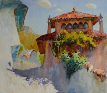 Painting titled "Morning in Bakhchis…" by Darya Salakhova, Original Artwork, Oil Mounted on Wood Stretcher frame
