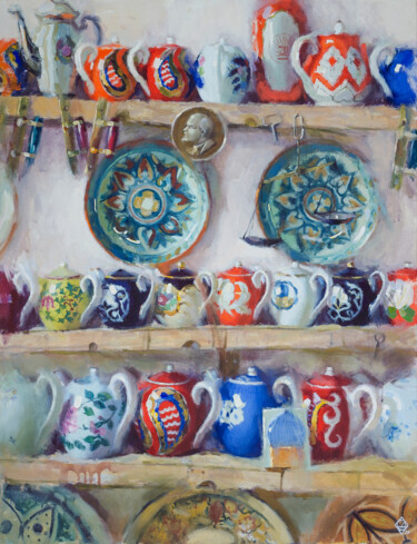绘画 标题为“Antique shop in Buk…” 由Darya Salakhova, 原创艺术品, 彩画