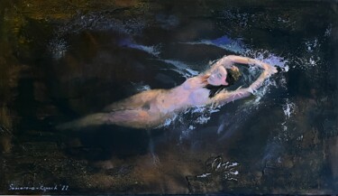제목이 "“Floating “"인 미술작품 Darya Sumarava- Kopach로, 원작, 기름 나무 들것 프레임에 장착됨