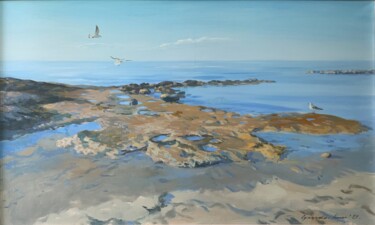 Pintura intitulada "« Mediterranean Sea…" por Darya Sumarava- Kopach, Obras de arte originais, Óleo Montado em Armação em ma…