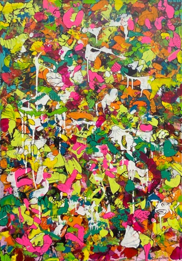 Peinture intitulée "Birds" par Daryanov, Œuvre d'art originale, Acrylique