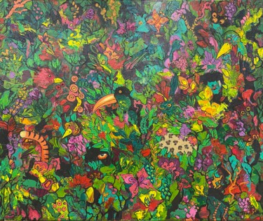 Malerei mit dem Titel "In the magic forest" von Daryanov, Original-Kunstwerk, Acryl