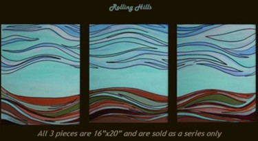 Pittura intitolato "Rolling Hills" da Daryl Deland, Opera d'arte originale