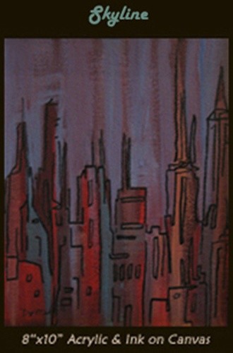 Pittura intitolato "Skyline" da Daryl Deland, Opera d'arte originale