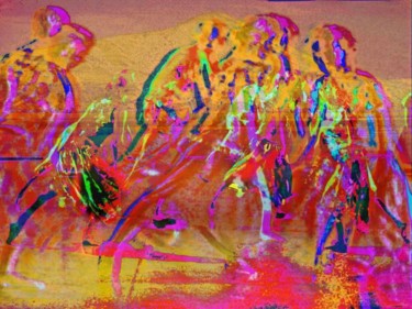 Digitale Kunst mit dem Titel "Tanz vor dem Berg" von Anne-Marie Grenacher, Original-Kunstwerk