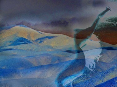 Digitale Kunst mit dem Titel "Tanz mit dem Vulkan" von Anne-Marie Grenacher, Original-Kunstwerk